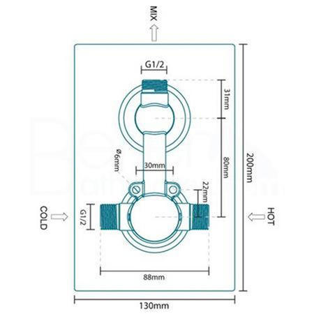 Single Outlet Concealed Thermostatic Shower Valve - EcoS9