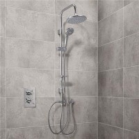 Dualex Riser Slide Shower Rail Kit with EcoStyle Dual Valve & Wall Outlet