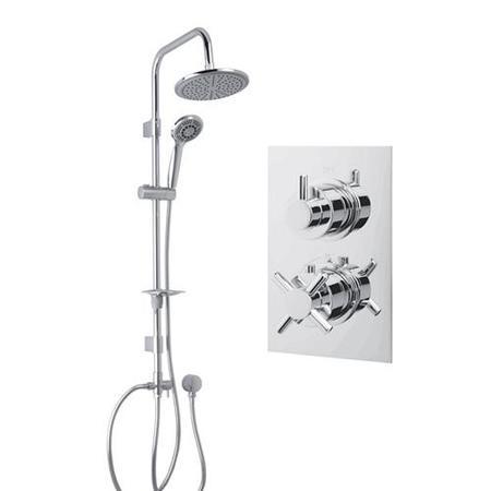 Dualex Riser Slide Shower Rail Kit with EcoStyle Dual Valve & Wall Outlet