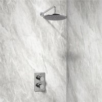 EcoS9 Dual Shower Valve with 25cm Head and Overflow Filler