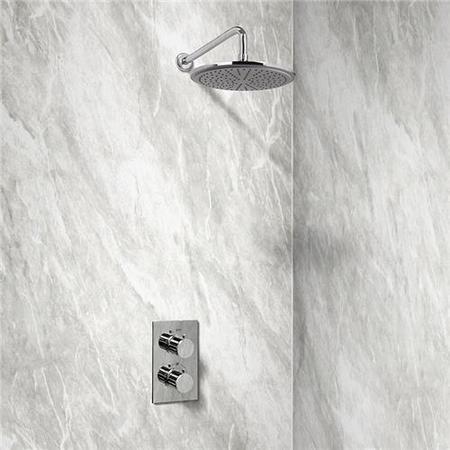 EcoS9 Dual Shower Valve with 25cm Head and Overflow Filler