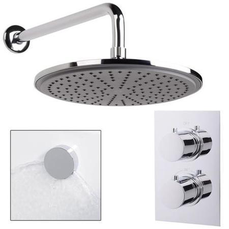 EcoS9 Dual Shower Valve with 25cm Head and Overflow Filler