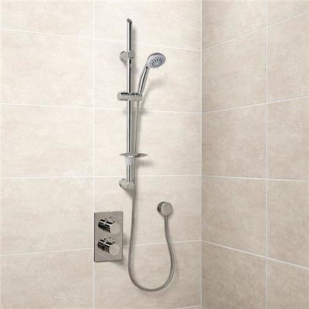 Eco Slide Shower Rail Kit with EcoS9 Dual Valve, Wall Outlet, Filler & Overflow 