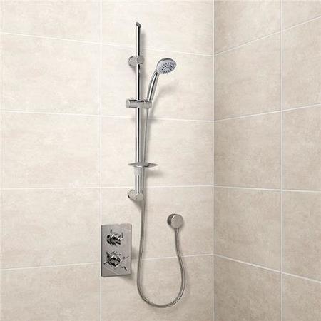 Eco Slide Shower Rail Kit with EcoStyle Dual Valve, Wall Outlet, Filler & Overflow