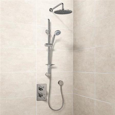 EcoStyle Dual Valve with Diverter, Morgen 20cm Head and EcoSlide Rail Kit