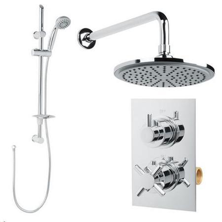 EcoStyle Dual Valve with Diverter, Morgen 20cm Head and EcoSlide Rail Kit