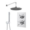 EcoStyle Dual Valve with Handset, 200mm Shower Head, Wall Arm &amp; Outlet Elbow   