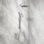 Rina Slide Shower Rail Kit with EcoStyle Dual Valve, 200mm Head & Wall Outlet 