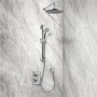 Rina Slide Shower Rail Kit with EcoStyle Dual Valve, 250mm Head & Wall Outlet 