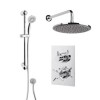 Rina Slide Shower Rail Kit with EcoStyle Dual Valve, 250mm Head &amp; Wall Outlet 