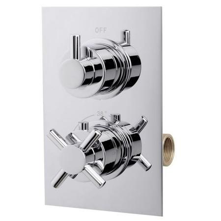 Concealed Thermostatic Mixer Shower with Ceiling Shower Head & Handset - EcoStyle