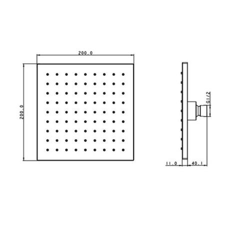Concealed Thermostatic Mixer Shower with Ceiling Shower Head & Handset - EcoStyle