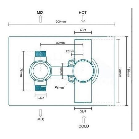 Concealed Thermostatic Mixer Shower with Ceiling Shower Head & Handset - EcoStyle