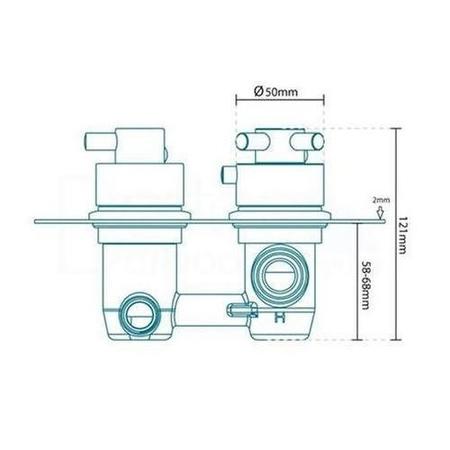 Concealed Thermostatic Mixer Shower with Ceiling Shower Head & Handset - EcoStyle