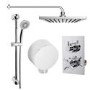 Concealed Thermostatic Mixer Shower with Wall Mounted Rain Shower Head & Handset- EcoStyle