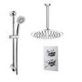 Concealed Thermostatic Mixer Shower with Slim Ceiling Shower Head  Round Handset - EcoStyle