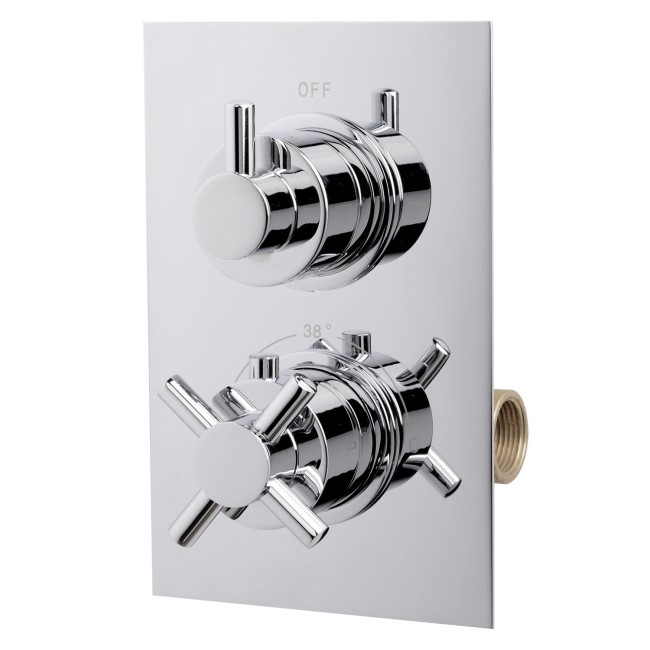 GRADE A3 - Concealed Dual Outlet Thermostatic Shower Valve with Diverter - EcoStyle Range