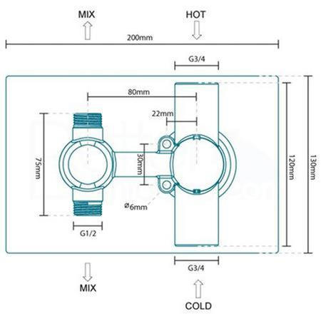 Concealed Thermostatic Mixer Shower with Slim Ceiling Shower Head  Round Handset - EcoStyle