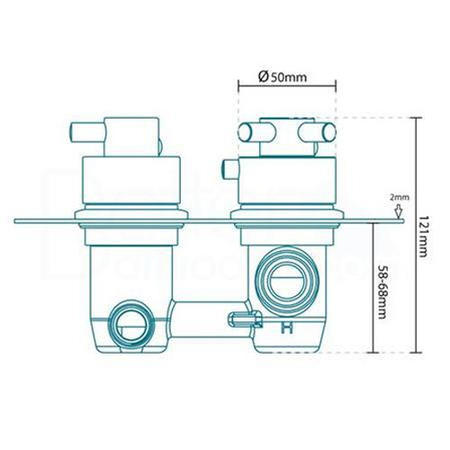 Concealed Thermostatic Mixer Shower with Slim Ceiling Shower Head  Round Handset - EcoStyle