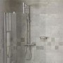 Aqualine Round Riser Slide Shower Rail Kit with Bracing Frame & Valve 