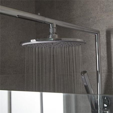 Aqualine Round Riser Slide Shower Rail Kit with Bracing Frame & Valve 
