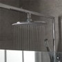 Aqualine Round Riser Slide Shower Rail Kit with Bracing Frame & Valve 