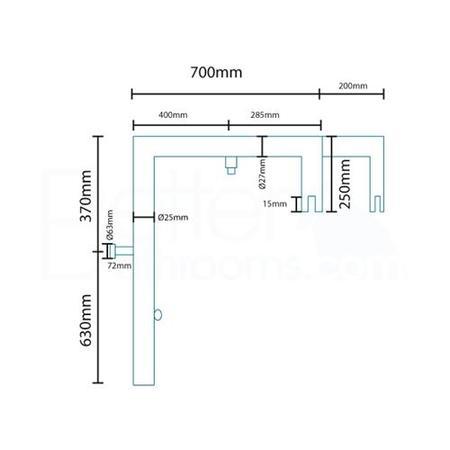 Aqualine Round Riser Slide Shower Rail Kit with Bracing Frame & Valve 