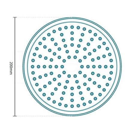 Round 20cm Rain Shower Head and Wall Arm PLUS Freeflow Bath Filler With Push Button Waste and Overflow