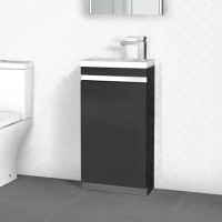 Vigo 420mm Black Cloakroom Vanity Unit