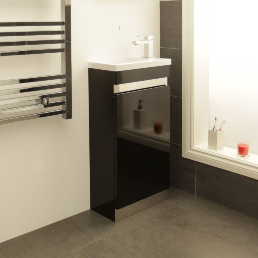 Vigo 420mm Black Cloakroom Vanity Unit