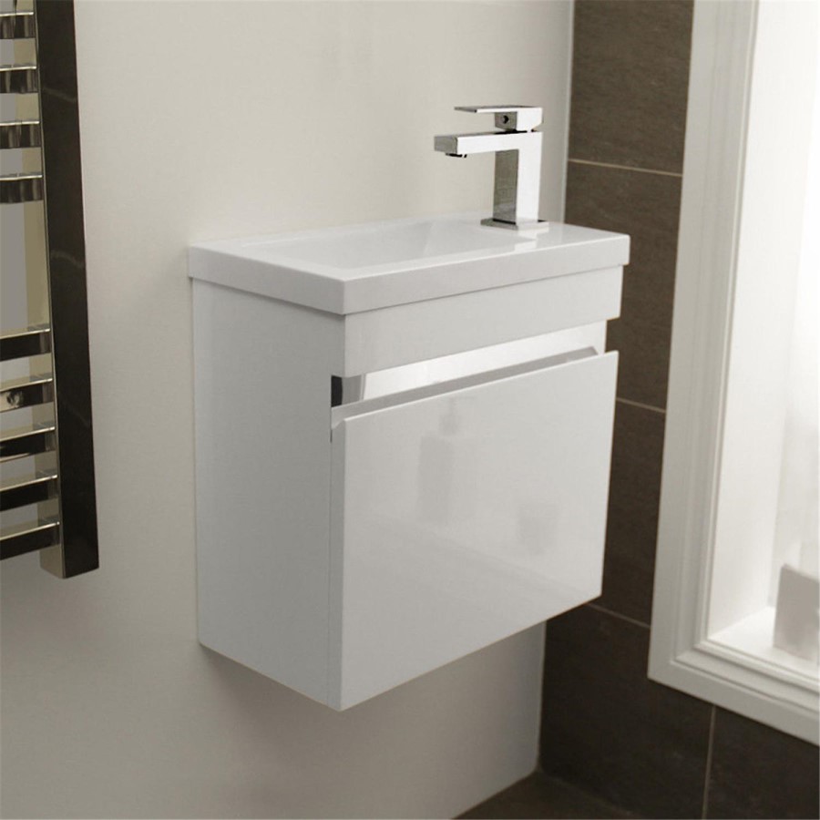 Vigo 420mm Wall Mounted White Vanity Unit