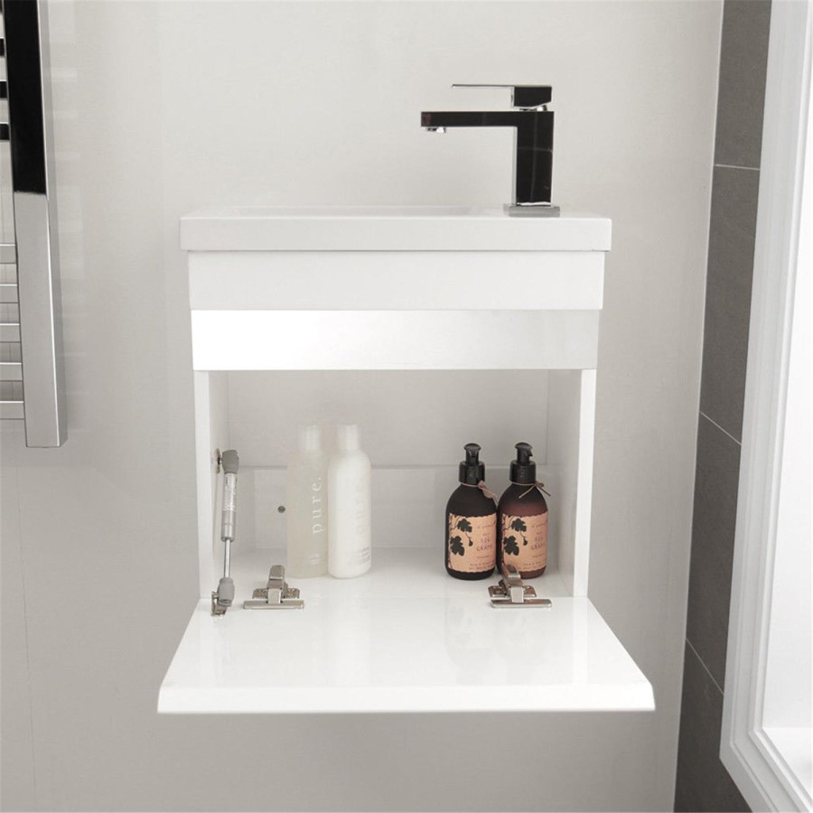 Vigo 420mm Wall Mounted White Vanity Unit