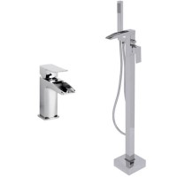 Freestanding Waterfall Bath Shower and Basin Tap Pack - Tabor Freestanding Waterfall Bath Shower and Basin Tap Pack - Tabor