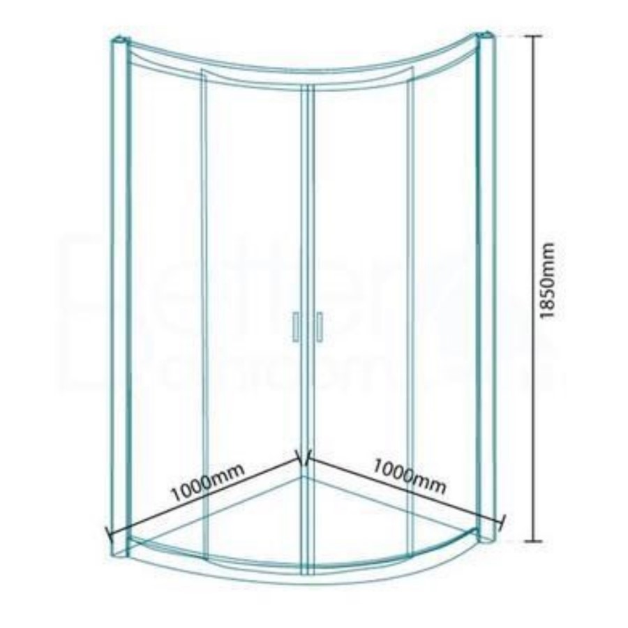 AquaLine 1000 Quadrant Shower Enclosure with Ultralite Shower Tray