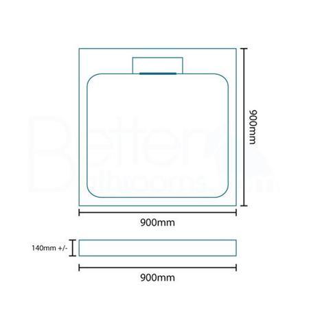Stone Resin Shower Tray 900 x 900mm - Elusive