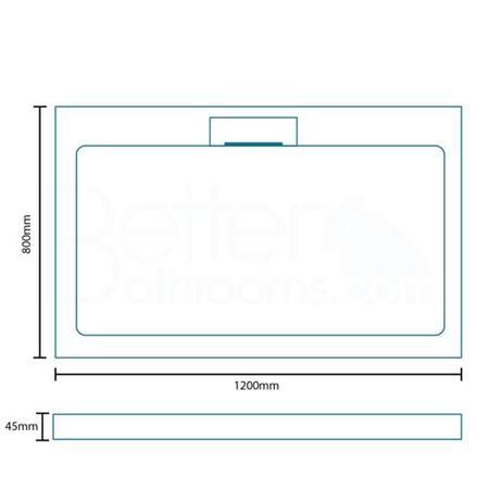 Low Profile Rectangular Shower Tray 1200 x 800mm Stone Resin - Elusive