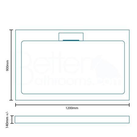 Stone Resin Rectangular Shower Tray 1200 x 900mm - Elusive