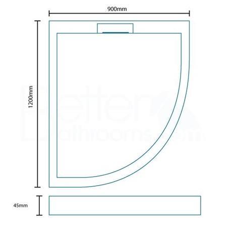 GRADE A1 - 1200 x 900 Left Hand Offset Quadrant Shower Tray - Expressions