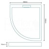 Right Hand Offset Quadrant Shower Tray 1200 x 900mm Stone Resin - Elusive