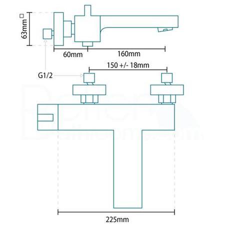 Euphoria Premium Wall Mounted Bath Shower Mixer Only