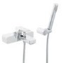 Serrato Wall Mounted Bath Shower Mixer with Senate Riser Rail Kit