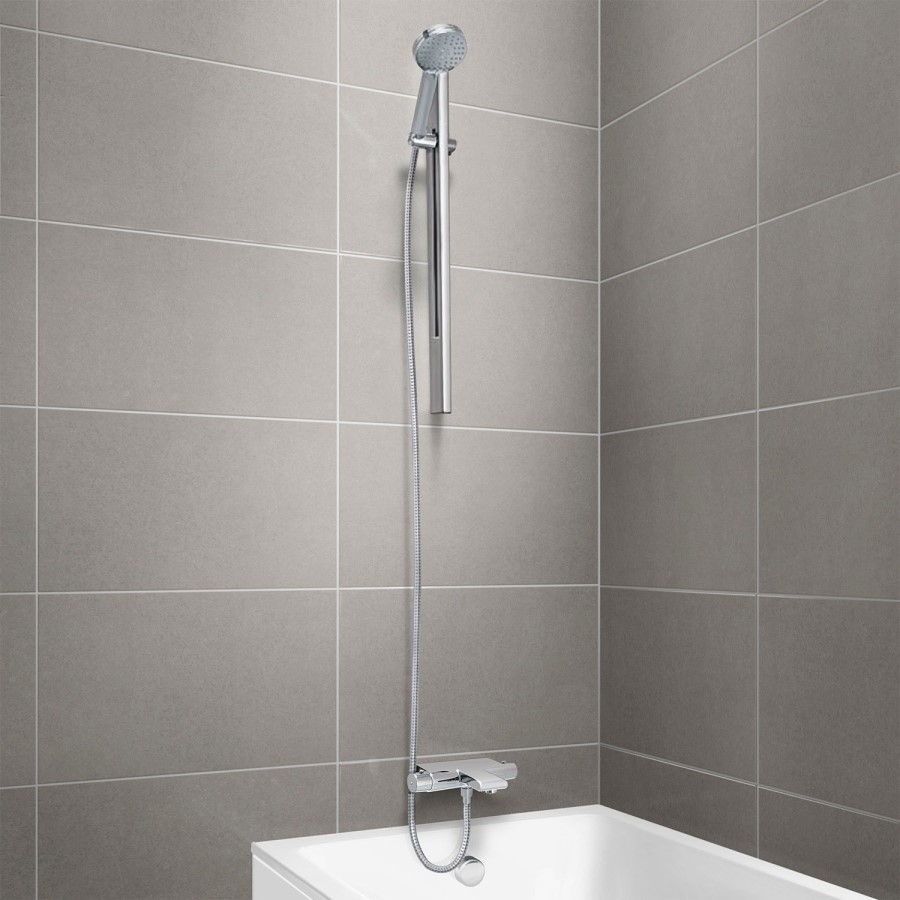 Chenai Premium Slide Shower Rail Kit with Montroc Thermostatic Wall Valve & Bath Mixer