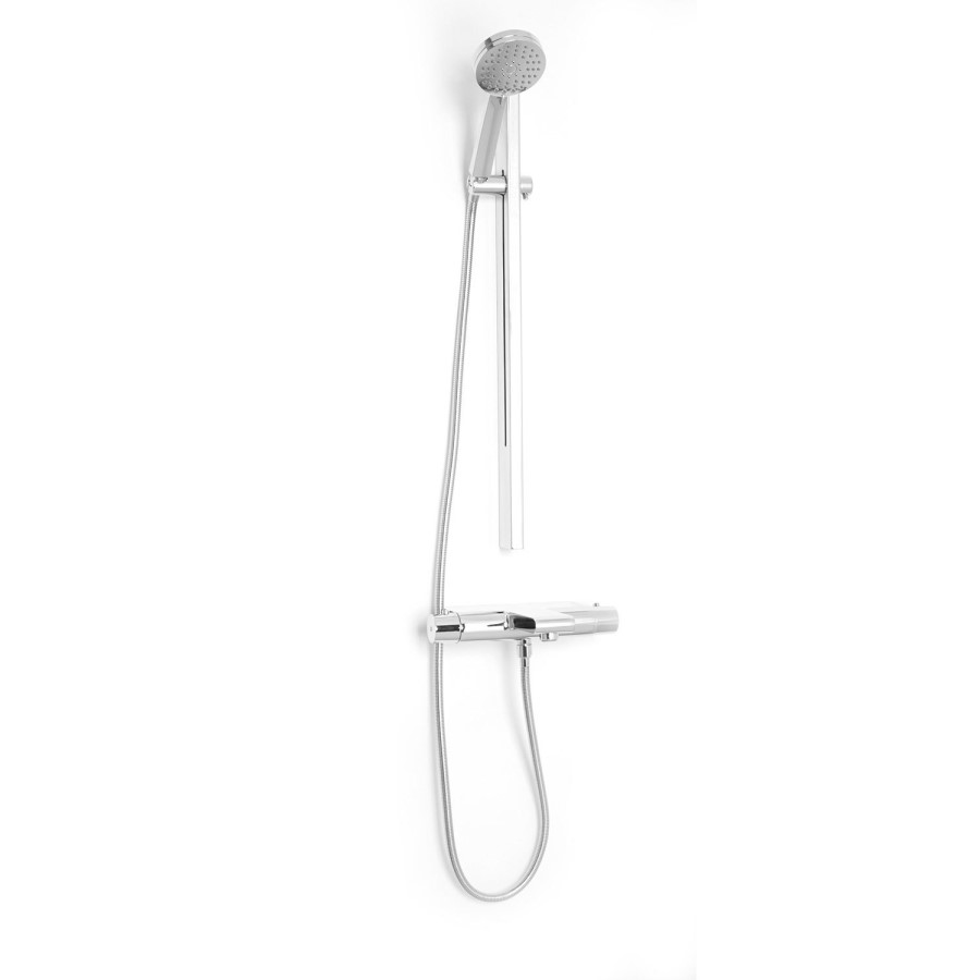 Chenai Premium Slide Shower Rail Kit with Montroc Thermostatic Wall Valve & Bath Mixer