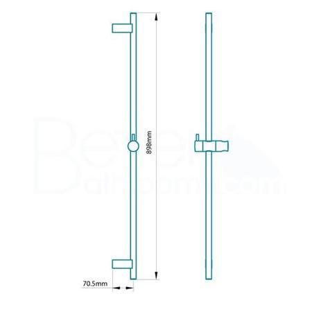 Cima Slide Shower Rail Kit with Vitalia Wall Valve & Bath Mixer