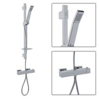 Quadro Slide Shower Rail Kit with Square Larkin Valve 