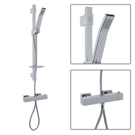 Quadro Slide Shower Rail Kit with Square Larkin Valve 