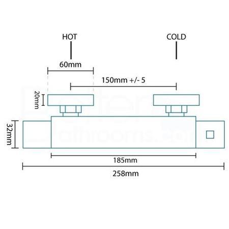 Quadro Slide Shower Rail Kit with Square Larkin Valve 