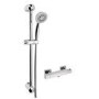 Larkin  Square Thermostatic Bar Shower Valve with Rina Slide Shower Rail  Kit 