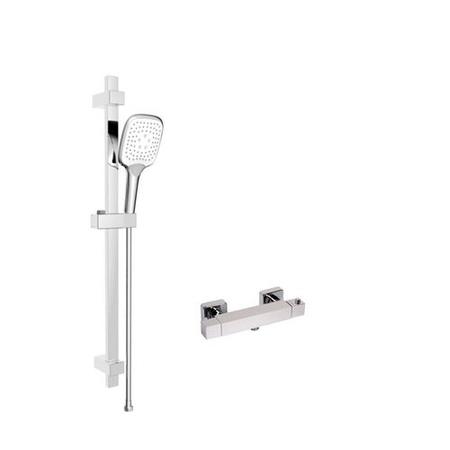 Square Thermostatic Bar Valve with 3 Function Slide Rail Kit