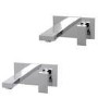 Chrome Wall Mounted Bath and Wall Mounted Basin Tap Set - Cube